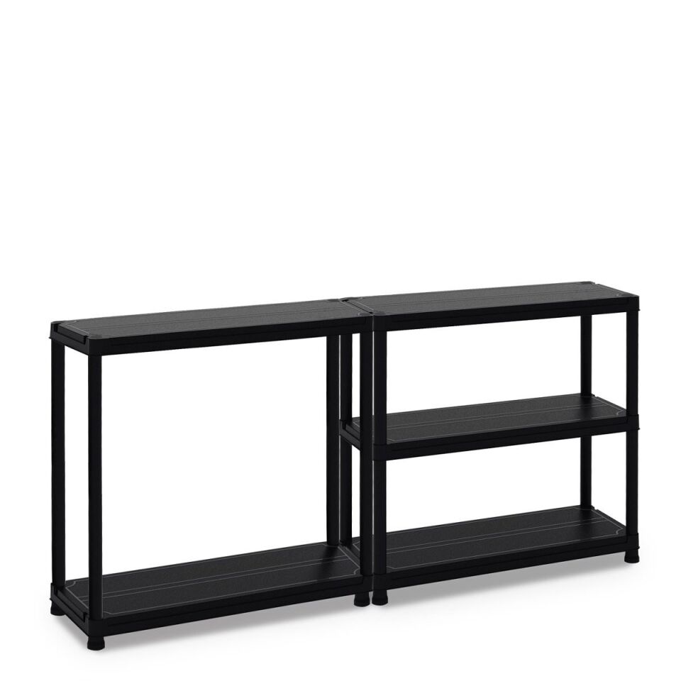 RAF ÜNİTESİ 4 KATLI GENİŞ PLASTİK SİYAH