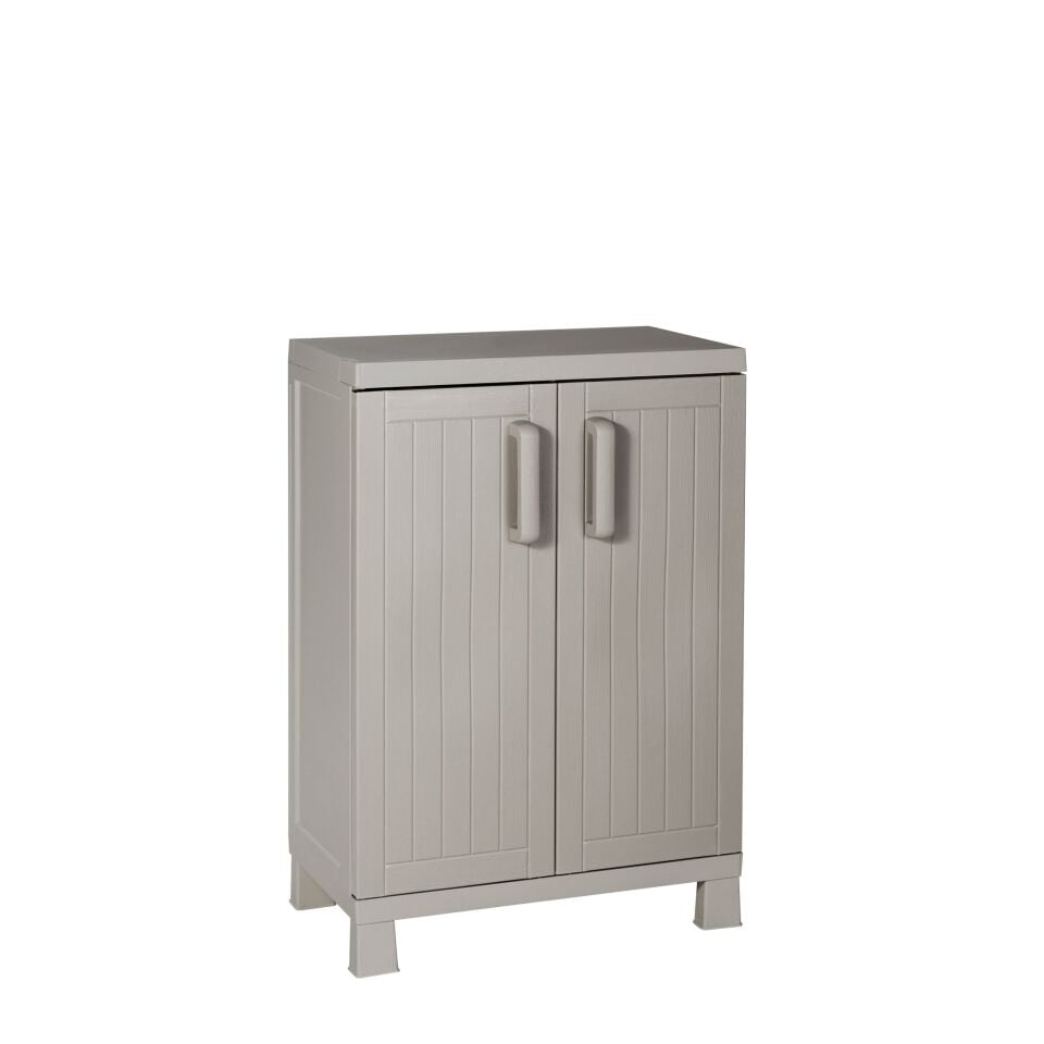 DOLAP 2 RAFLI KISA PLASTİK WOOD MİDİ GRİ