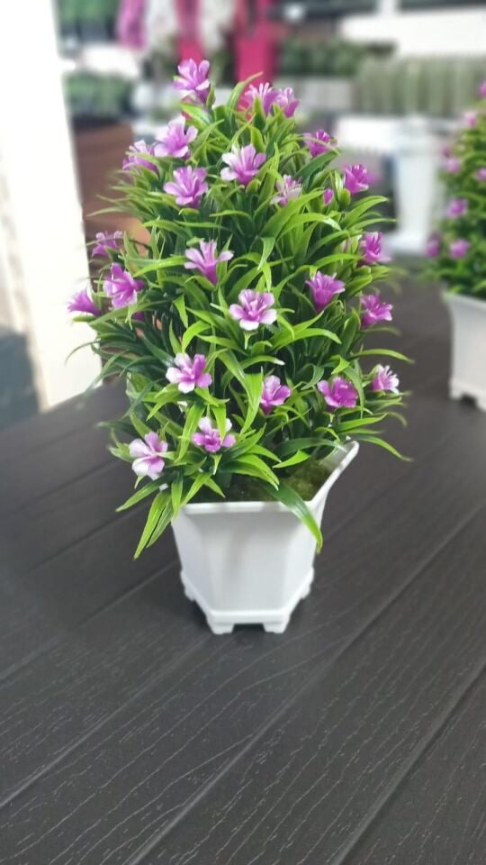 YAPAY ÇİÇEK NERGİS RENKLİ SAKSILI