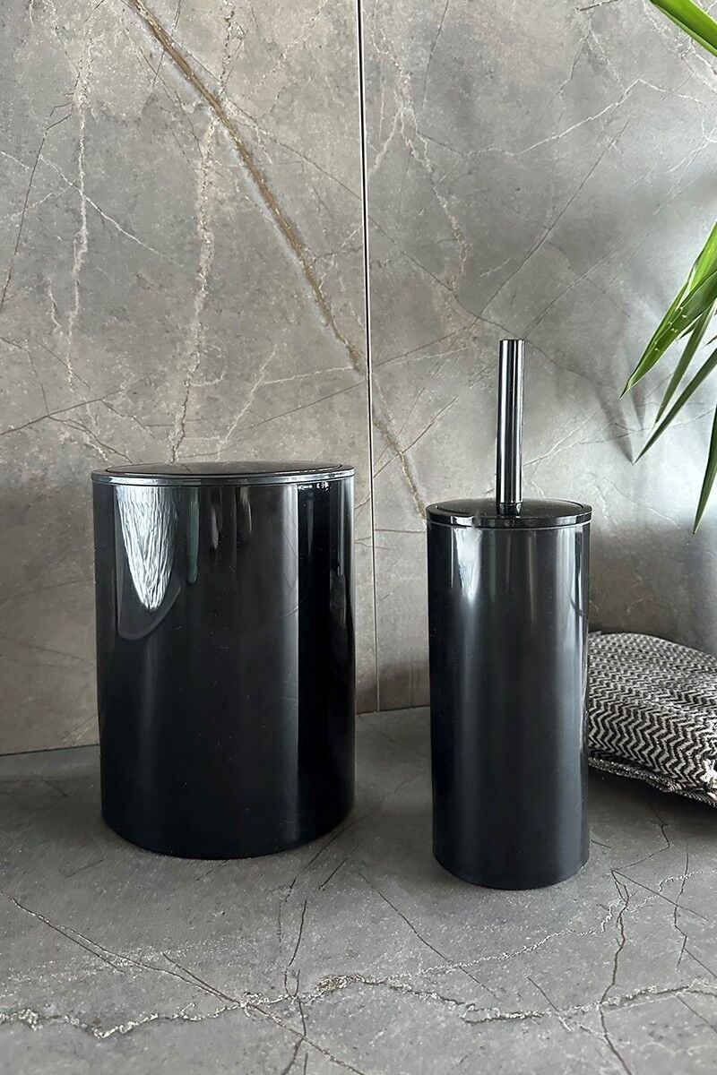 ORT-BANYO SET 2Lİ FLORES ÇÖP KOVASI+WC FIRÇASI SYH