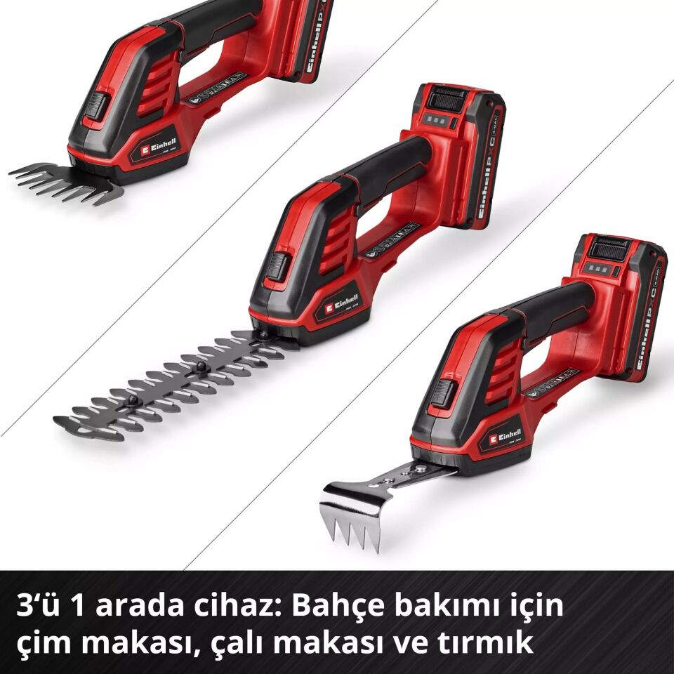 AKÜLÜ ÇİM VE ÇALI MAKASI GE-CG 18/100 Li - 3 in 1-