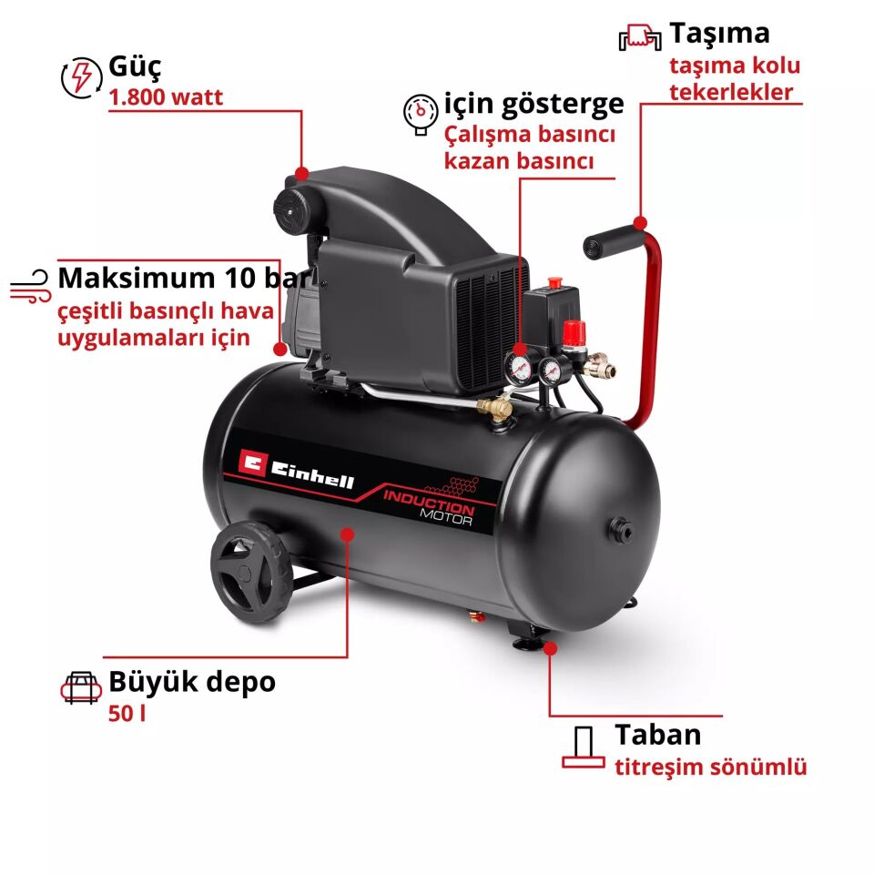 KOMPRESÖR HAVA KOMPRESÖR 50L YAĞLI  TC-AC 270/50