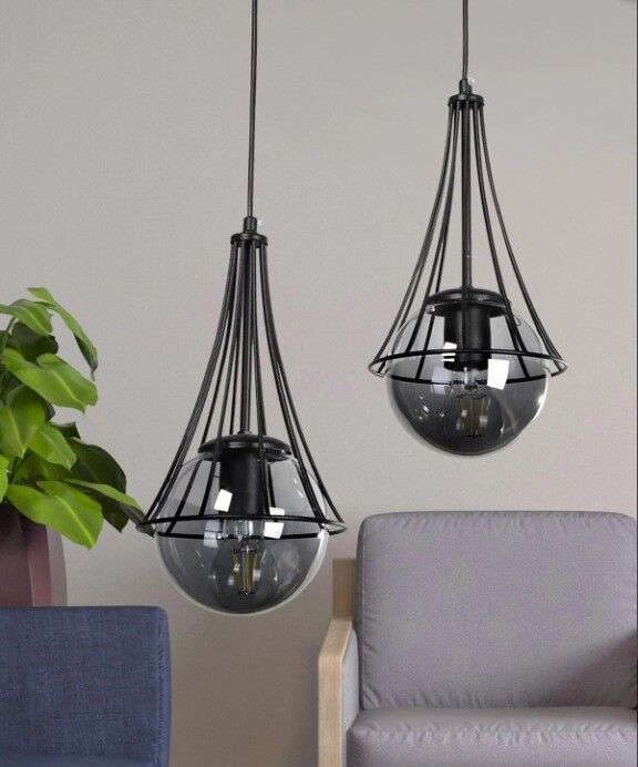 AVİZE İKİLİ LAPİS SİYAH-FÜME