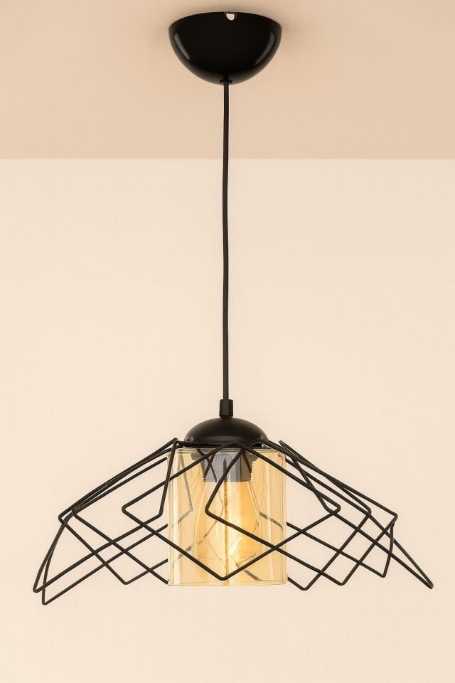 AVİZE TEKLİ KONTES SİYAH CAMLI