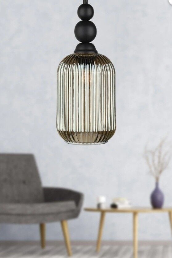 AVİZE TEKLİ VAMOS FÜME CAM SİYAH