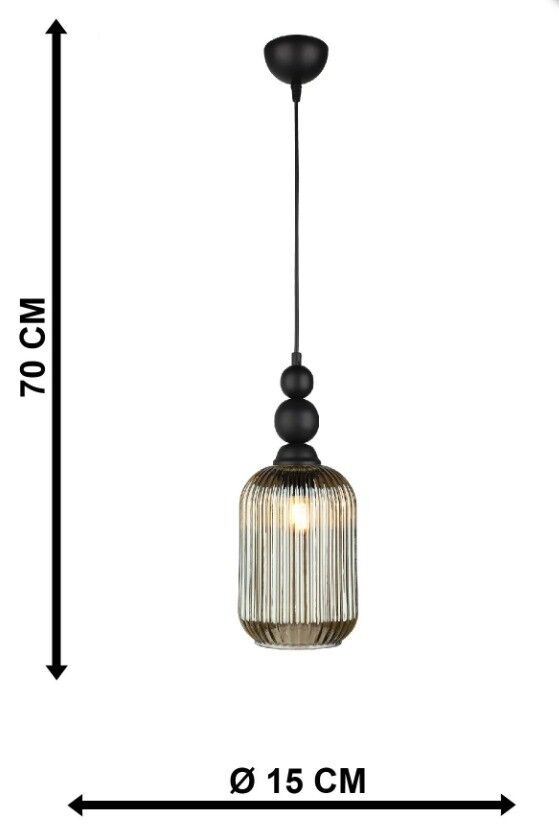 AVİZE TEKLİ VAMOS FÜME CAM SİYAH