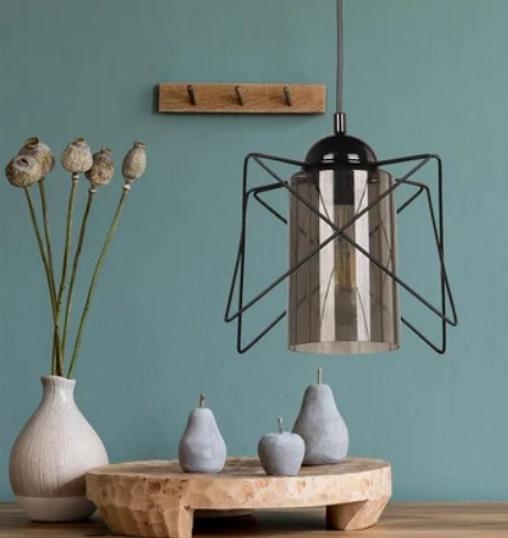 AVİZE TEKLİ AKRİLİK MODES FÜME CAMLI SİYAH