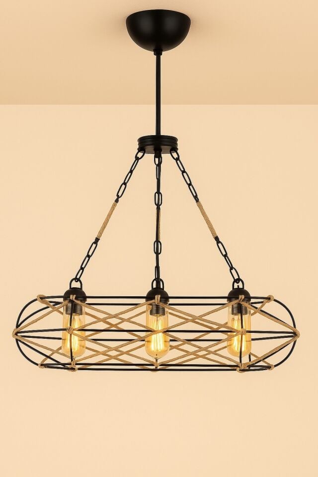 AVİZE ÜÇLÜ MEVSİM SİYAH