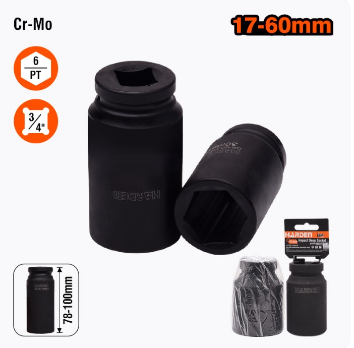 LOKMA ANAHTARI 46 MM 3/4'' 6 KÖŞE DERİN LOKMA