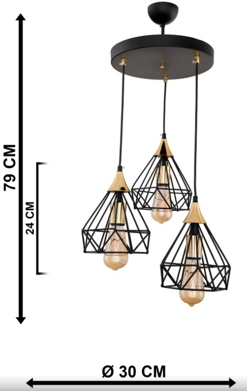 AVİZE ÜÇLÜ SUDE SİYAH