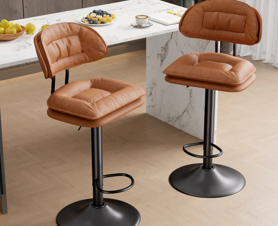 BAR SANDALYESİ POFUDUK AYRIK YASLANMA  TURUNCU