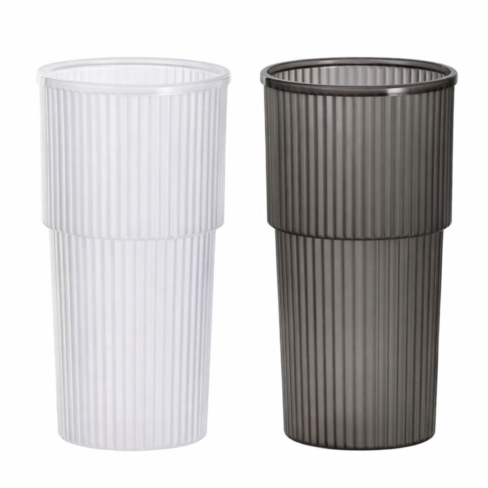 BARDAK PLASTİK SİYAH/BEYAZ 530ML