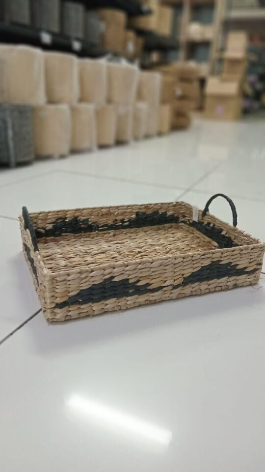 HASIR TEPSİ MODERN SİYAH DETAY 41X30X8 CM