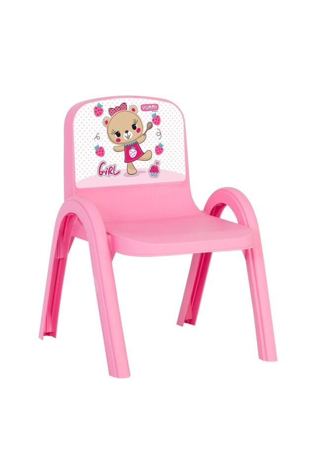SANDALYE ÇOCUK DESENLİ 34x36x46,5CM PEMBE/MAVİ