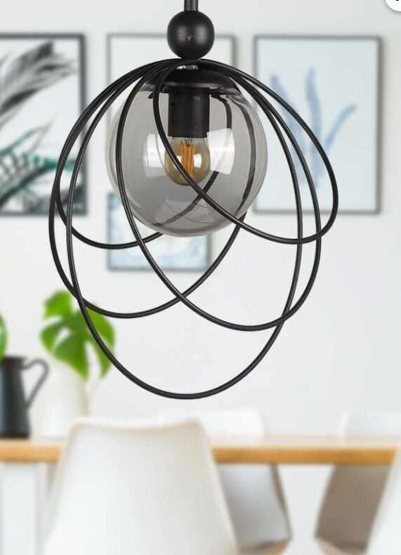 AVİZE TEKLİ PESCARA FÜME CAM SİYAH