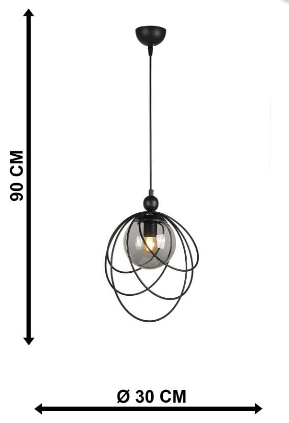 AVİZE TEKLİ PESCARA FÜME CAM SİYAH