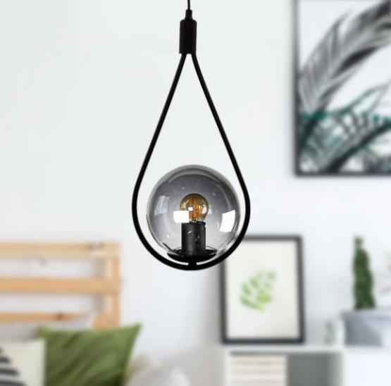 AVİZE TEKLİ MEKSİKA FÜME GLOP CAM SİYAH