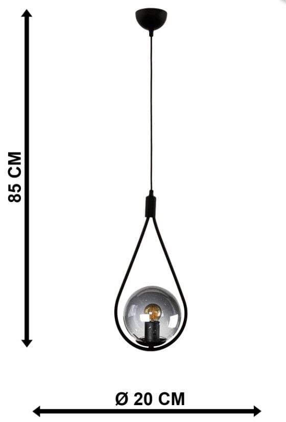 AVİZE TEKLİ MEKSİKA FÜME GLOP CAM SİYAH