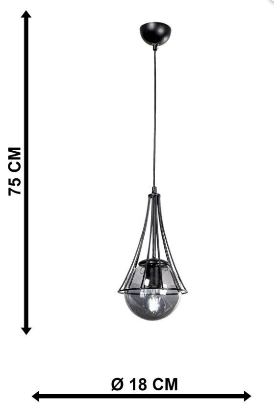 AVİZE TEKLİ LAPİS SİYAH-FÜME