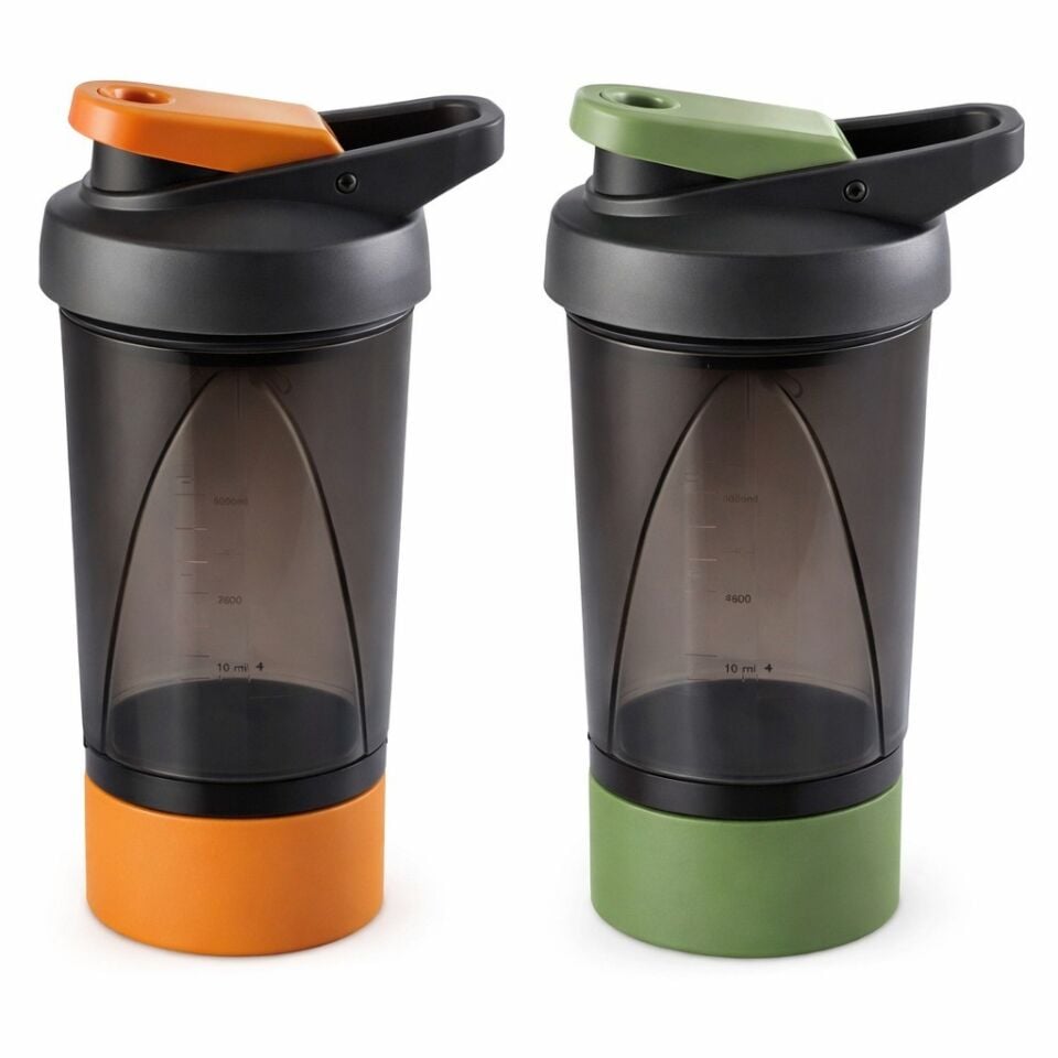 MATARA TEK HAZNELİ SHAKER 500ML YEŞİL/ŞEFTALİ