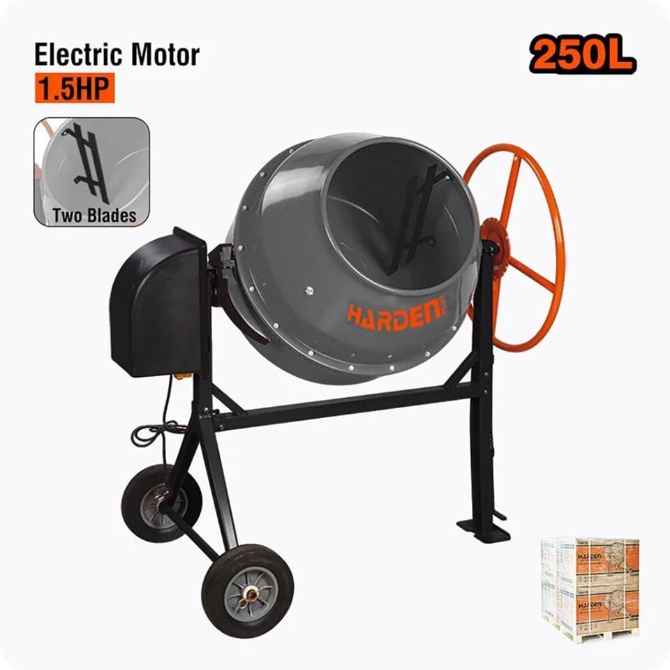 BETONİYER ELEKTRİKLİ 250 LİTRE 1100W