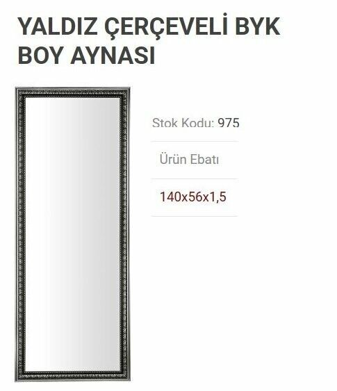 BOY AYNASI BÜYÜK YALDIZ ÇERÇEVELİ 140*56CM TP