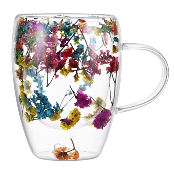 KUPA ÇİÇEKLİ ÇİFT CİDARLI 350ML