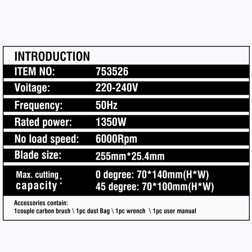 GÖNYE KESME MAKİNESİ  255 MM 1350W
