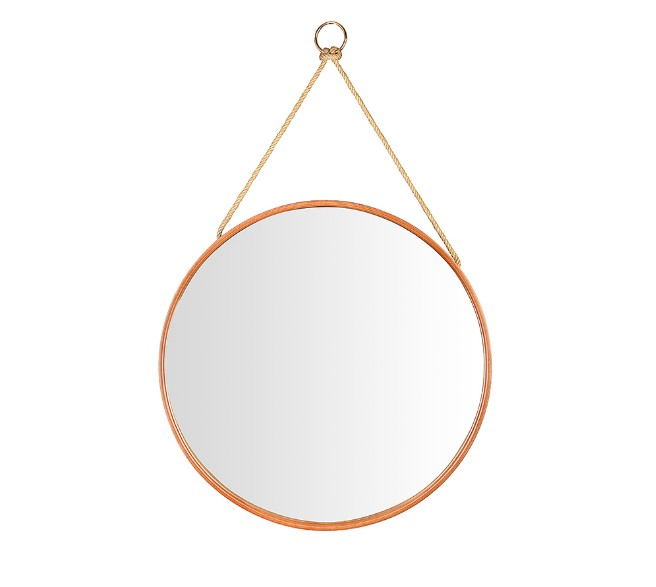 AYNA YUVARLAK AHŞAP ÇERÇEVE İPLİ 60CM TP