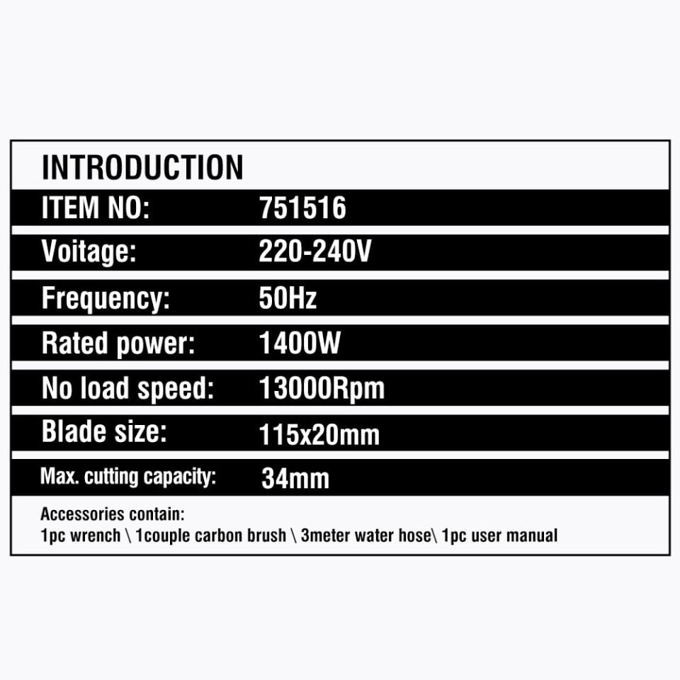 MERMER KESME MAKİNESİ 115 MM 1400W
