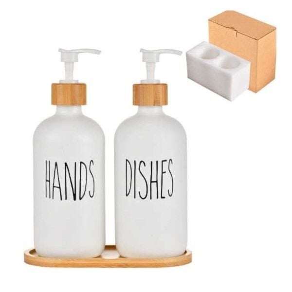 SIVI SABUNLUK CAM 2Lİ MUTFAK SETİ BEYAZ