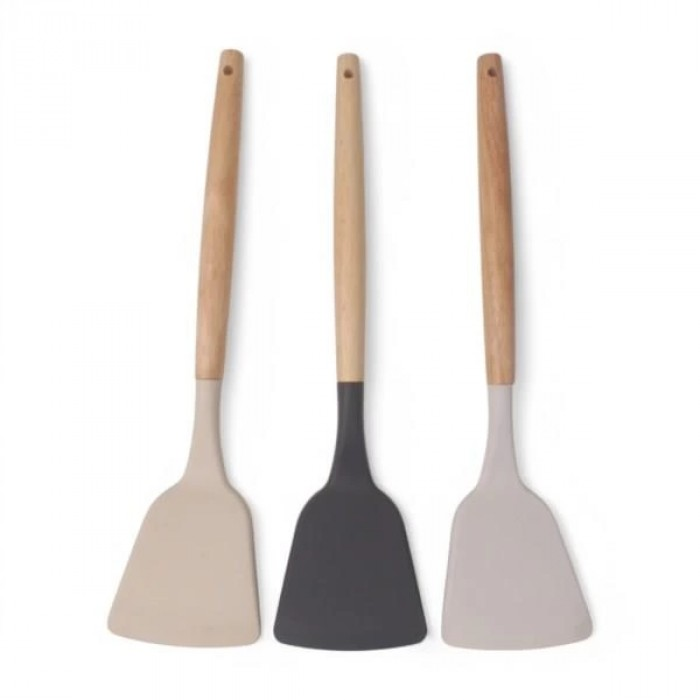 SPATULA GENİŞ SİLİKON BAMBU SAPLI