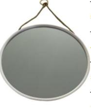 AYNA YUVARLAK YEŞİL-GRİ AHŞAP ÇERÇEVE İPLİ 50CM
