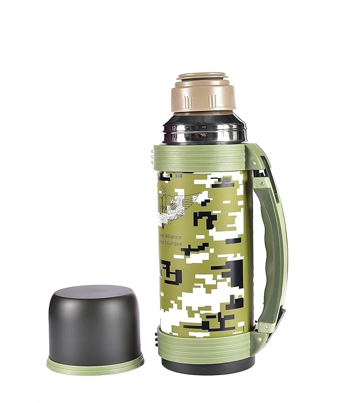 TERMOS ASKER YEŞİL KAMUFLAJ DESENLİ 1500 ML