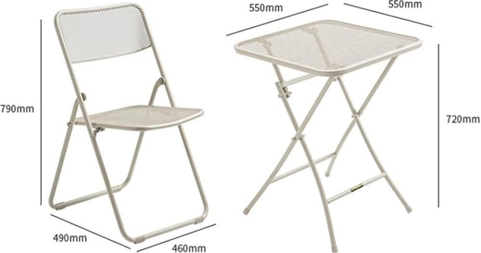 METAL TEL MASA + METAL 2 SANDALYE TEL