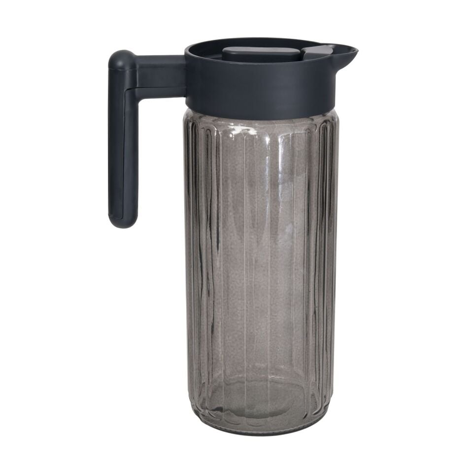 SÜRAHİ CAM SÜTIN ÇİZGİLİ 1,43 LT GRİ
