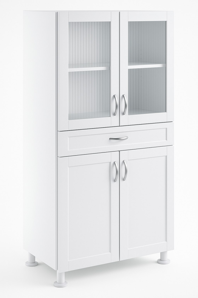 ORT-BANYO DOLABI AYAKLI 4KAPAK 1 ÇEKMECE PVC  BEYA