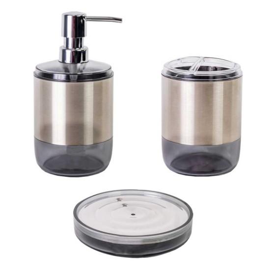 XL BANYO SETİ ŞEFFAF SİYAH LİMA