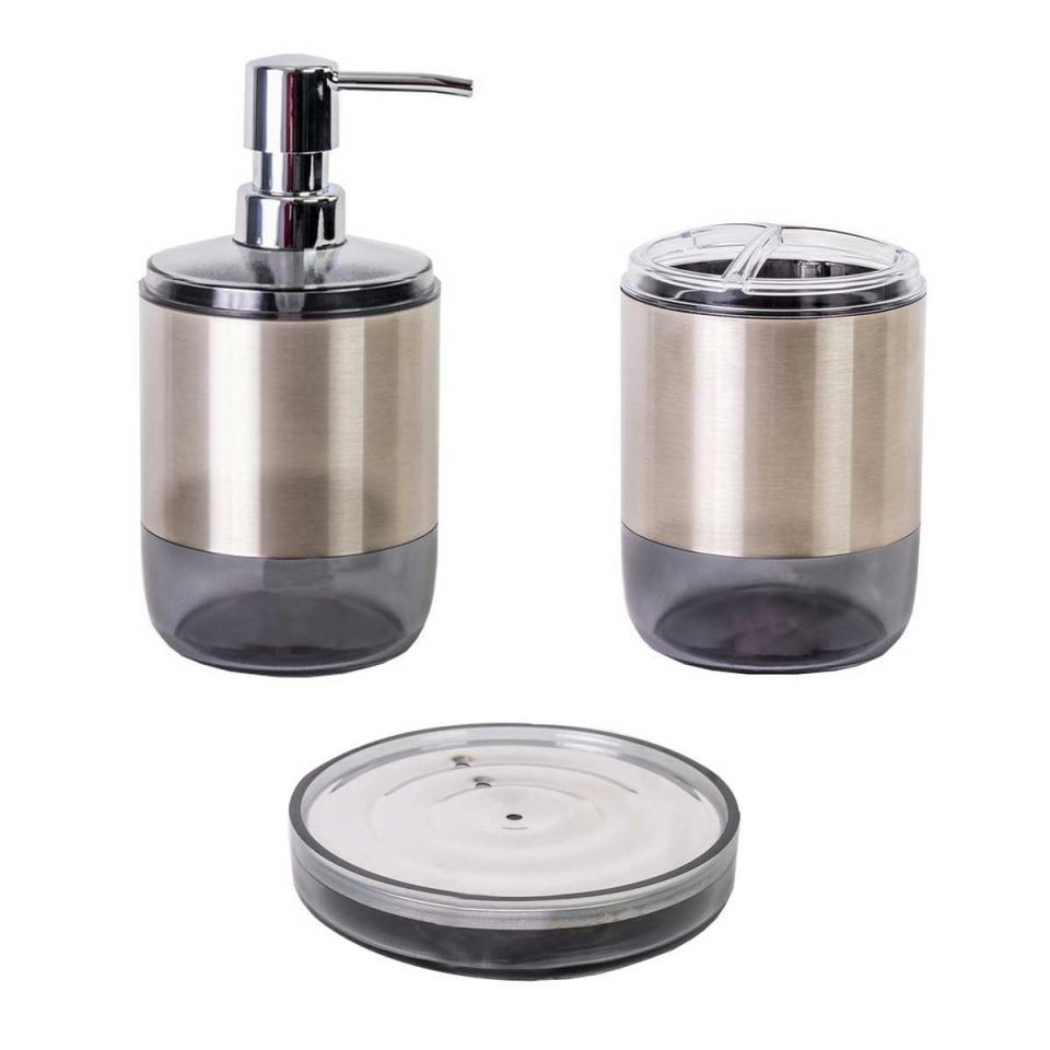 XL BANYO SETİ ŞEFFAF SİYAH LİMA