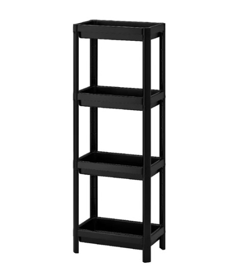 ORT-RAF 4 KATLI MODÜLER PVC DERİN BEYAZ-SİYAH TP