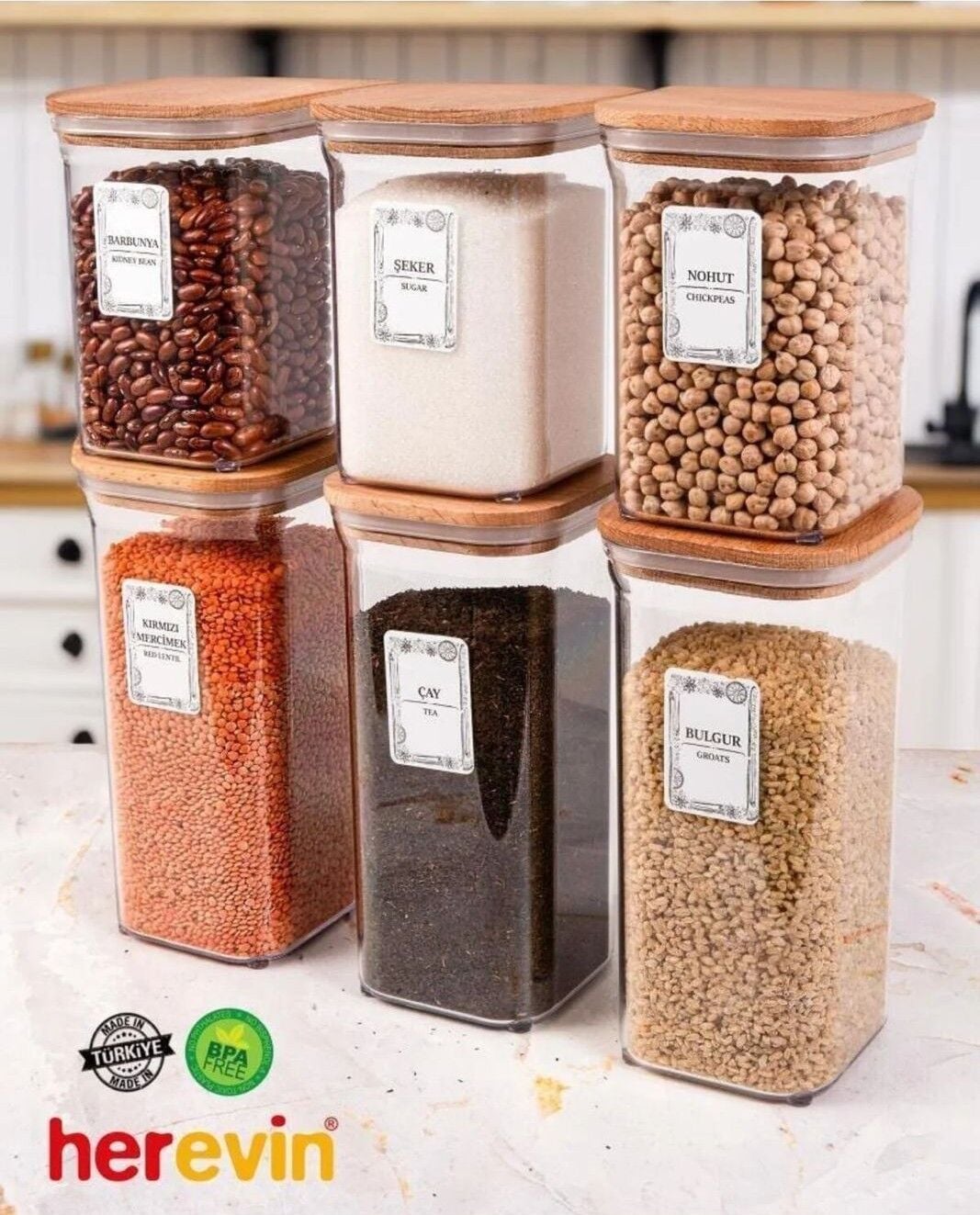 KAVANOZ 6LI ETİKETLİ 1,1LT+1,5LT