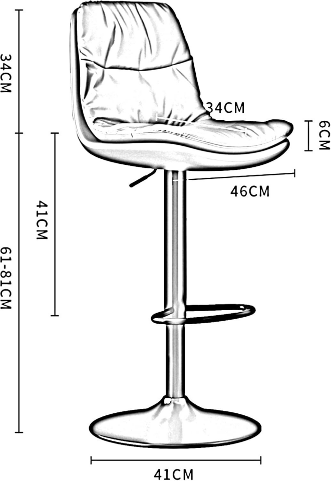BAR SANDALYESİ KONFOR DERİ SİYAH