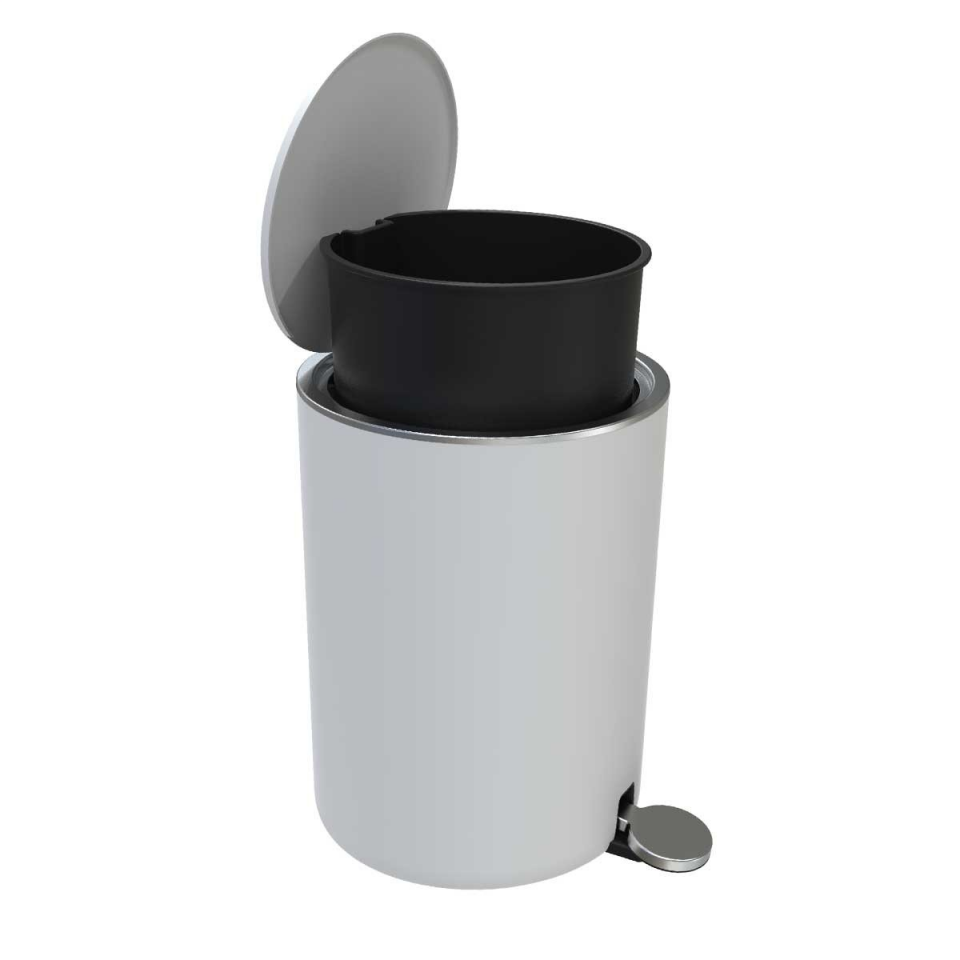 ÇÖP KOVASI PEDALLI 5 LT BEYAZ TP