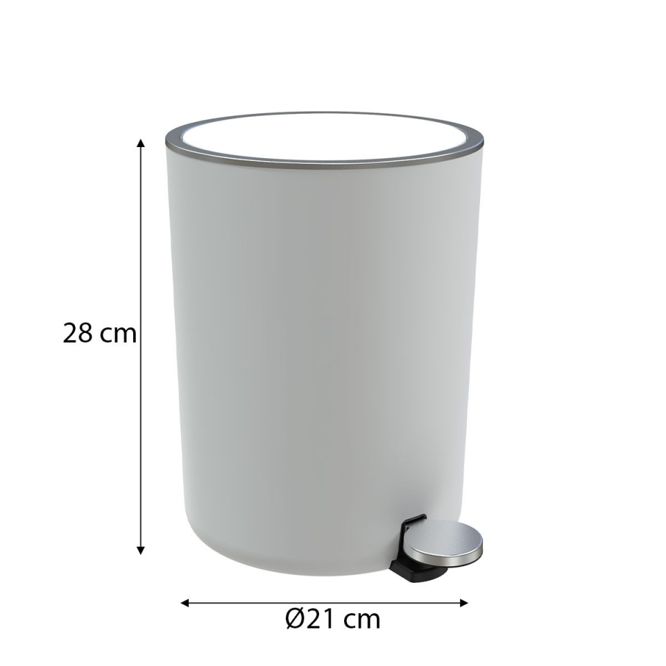 ÇÖP KOVASI PEDALLI 5 LT BEYAZ TP