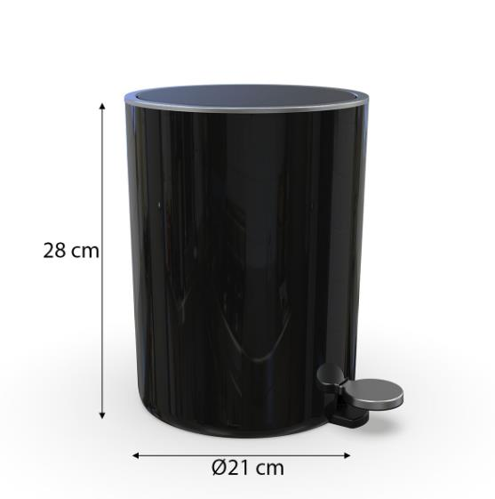 ÇÖP KOVASI PEDALLI 5 LT SİYAH TP