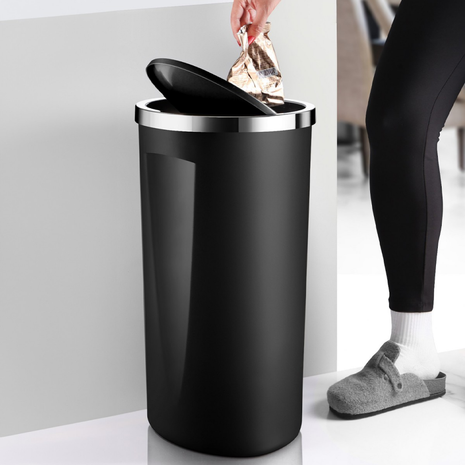 ÇÖP KOVASI 35 LT PLASTİK KAPAK SİYAH LENOX