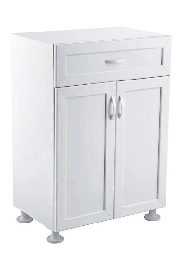 BANYO DOLABI PVC ZAMBAK 2 KAPAK 1 ÇEKMECELİ