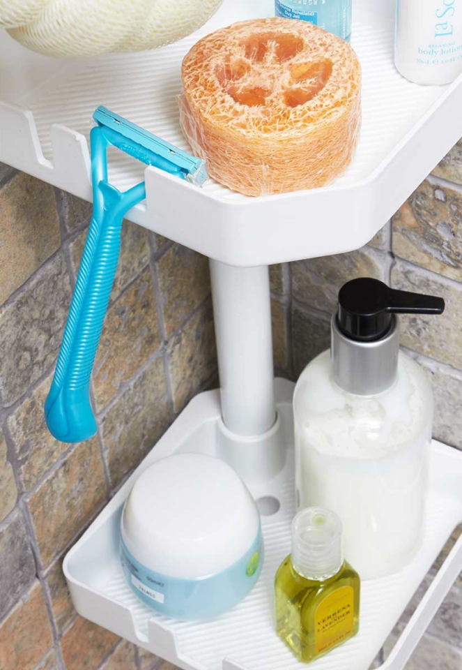 ŞAMPUANLIK KÖŞE YAYLI  14X14 CM BEYAZ