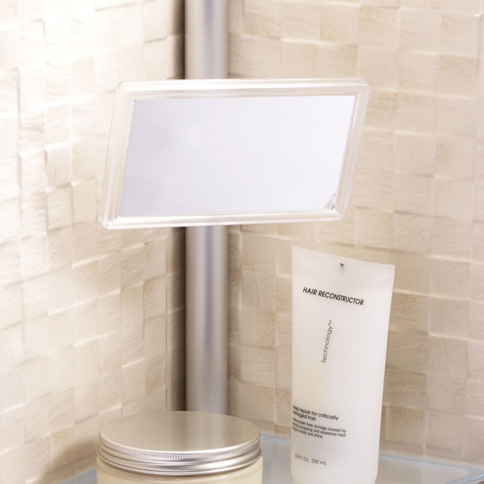 ŞAMPUANLIK KÖŞE AYNALI 19X27,5X3,5CM ALÜMİNYUM-ŞEF