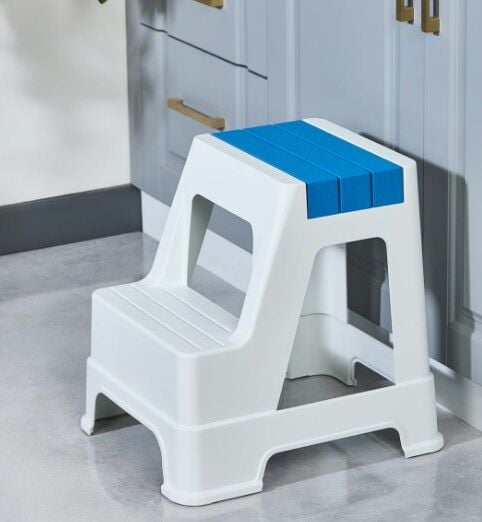 TABURE BASAMAK ZİLKALE BEYAZ/MAVİ